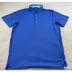 Greyson Polo Shirt Mens XL Blue Relaxed Collared 4 Button Performance Golf Rugby